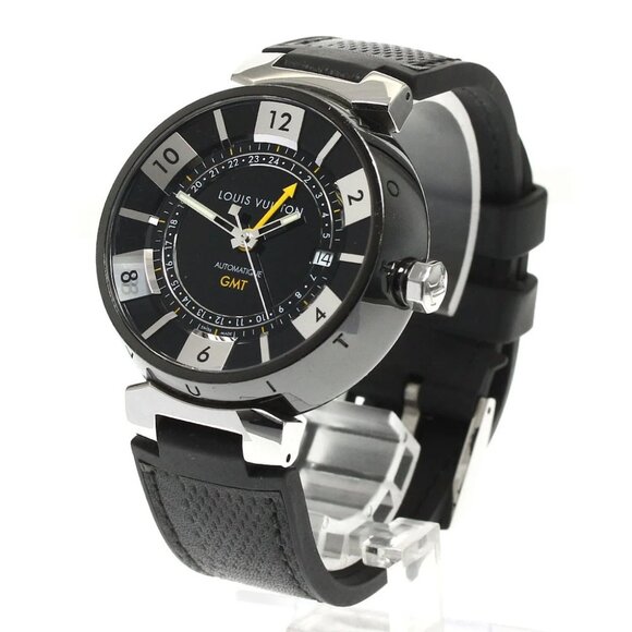 LOUIS VUITTON Tambour in black Q113I GMT black Dial Automatic Men's Watch_888865 - Picture 1 of 7